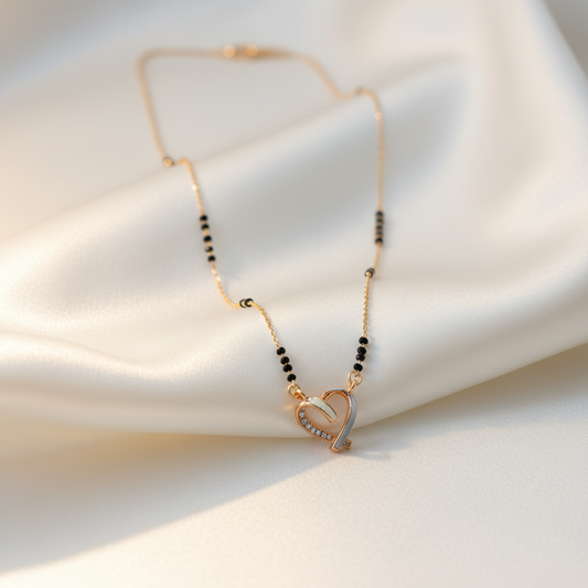 Heart-Shaped Love Mangalsutra(ANTI TARNISH)