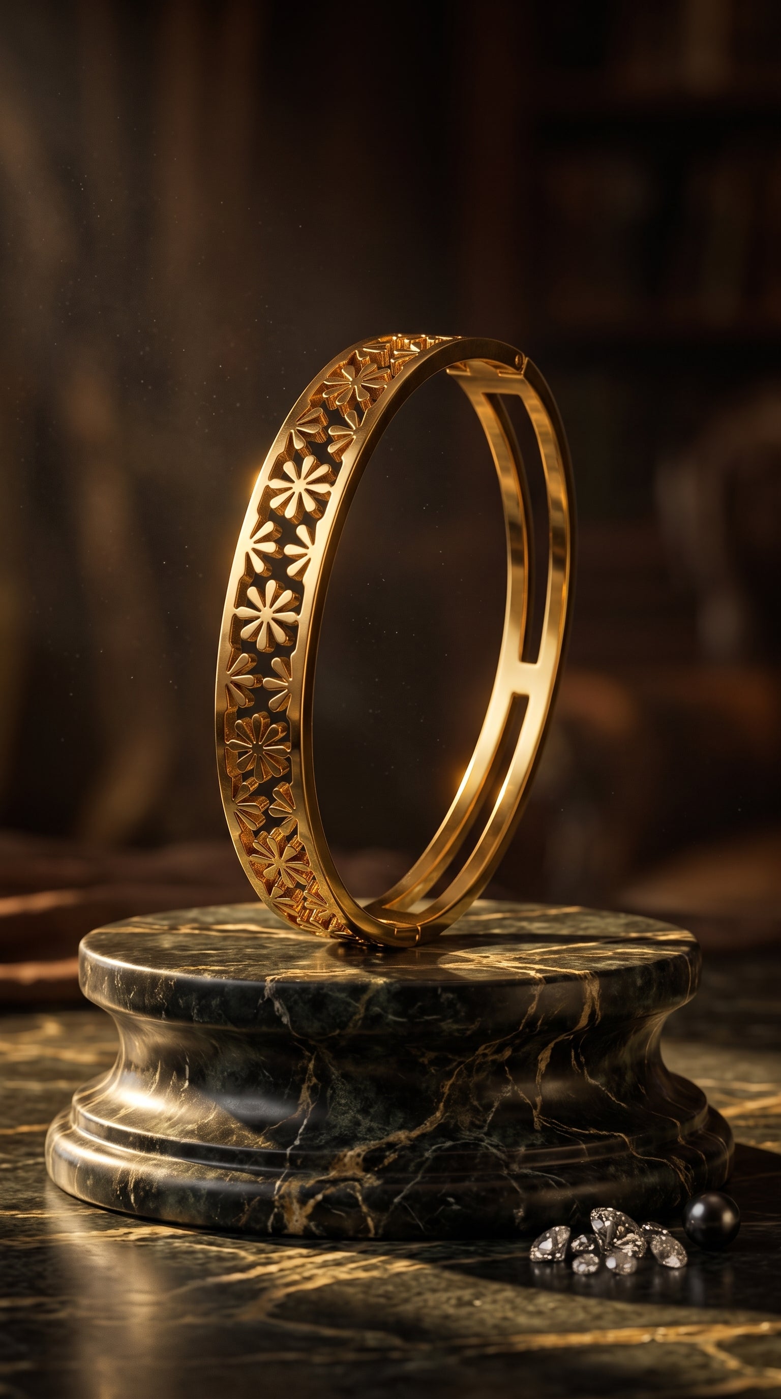 Golden Bloom Floral Bracelet
