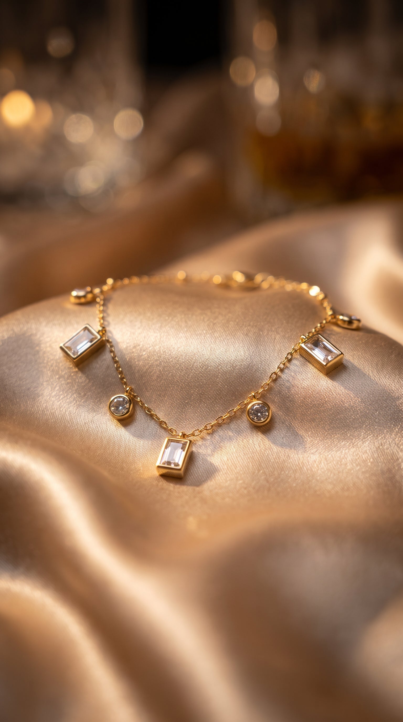 Crystal Charm Anti-Tarnish Anklet