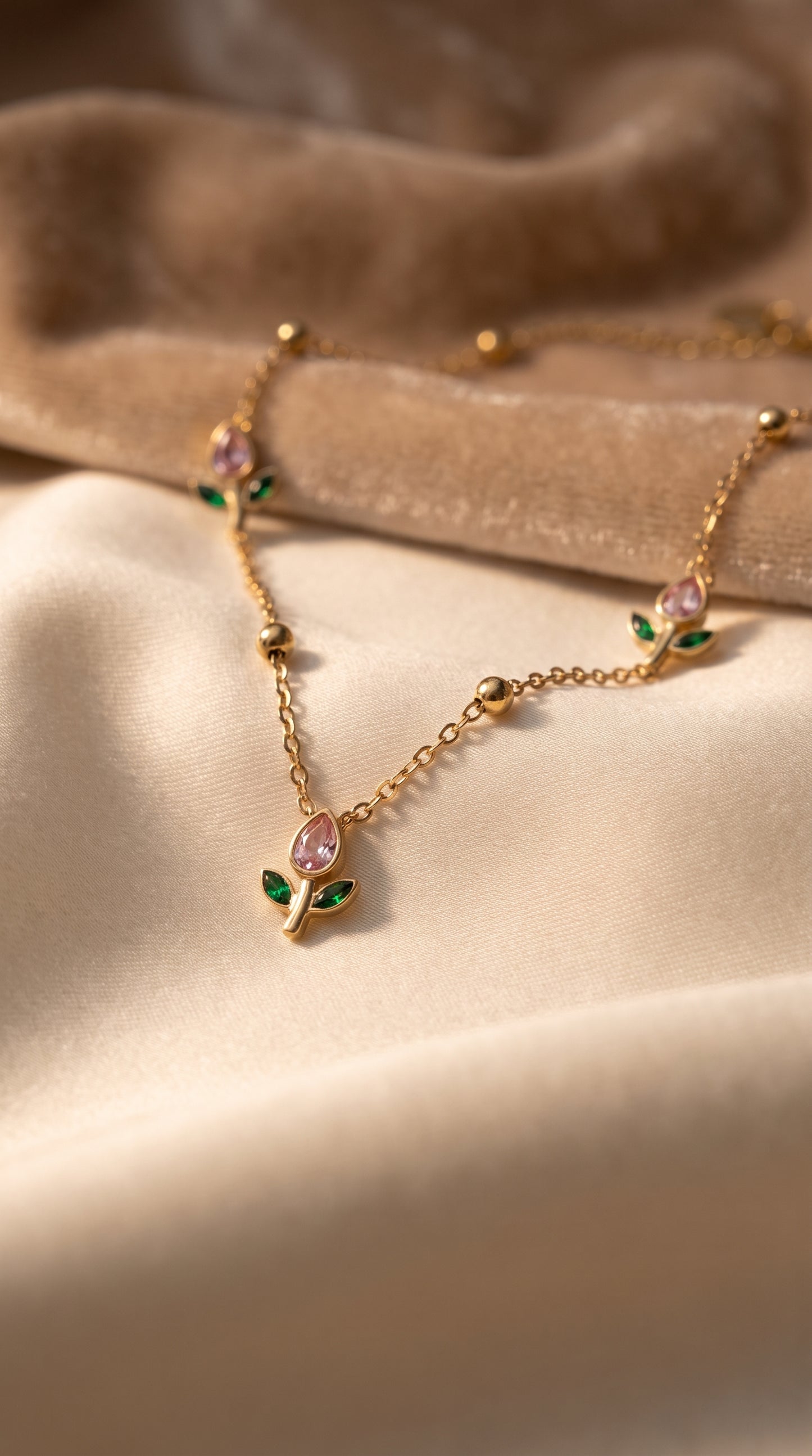 Nianly Jewels Bloom Charm Gold-Tone Necklace