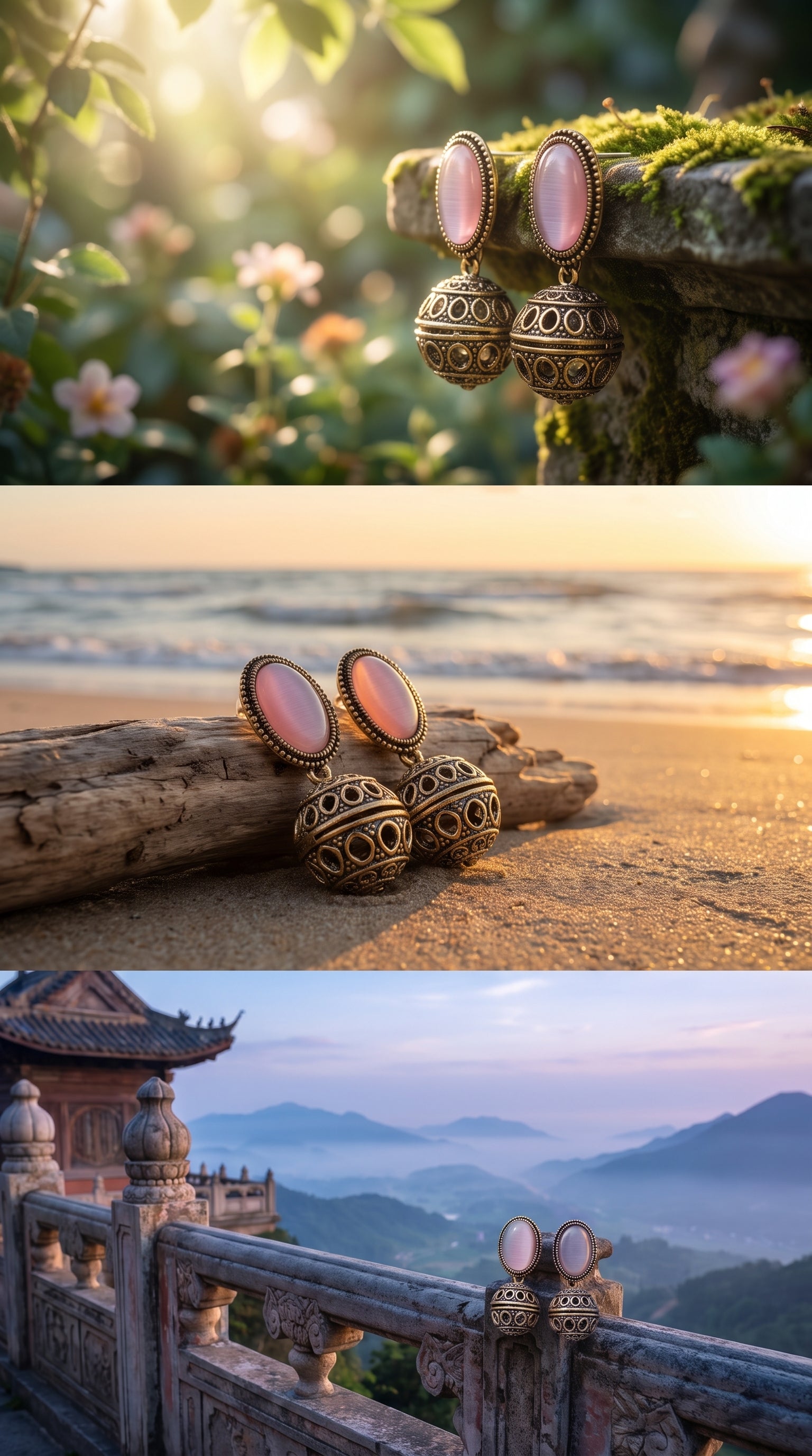 Vintage Blush Jhumki Earrings