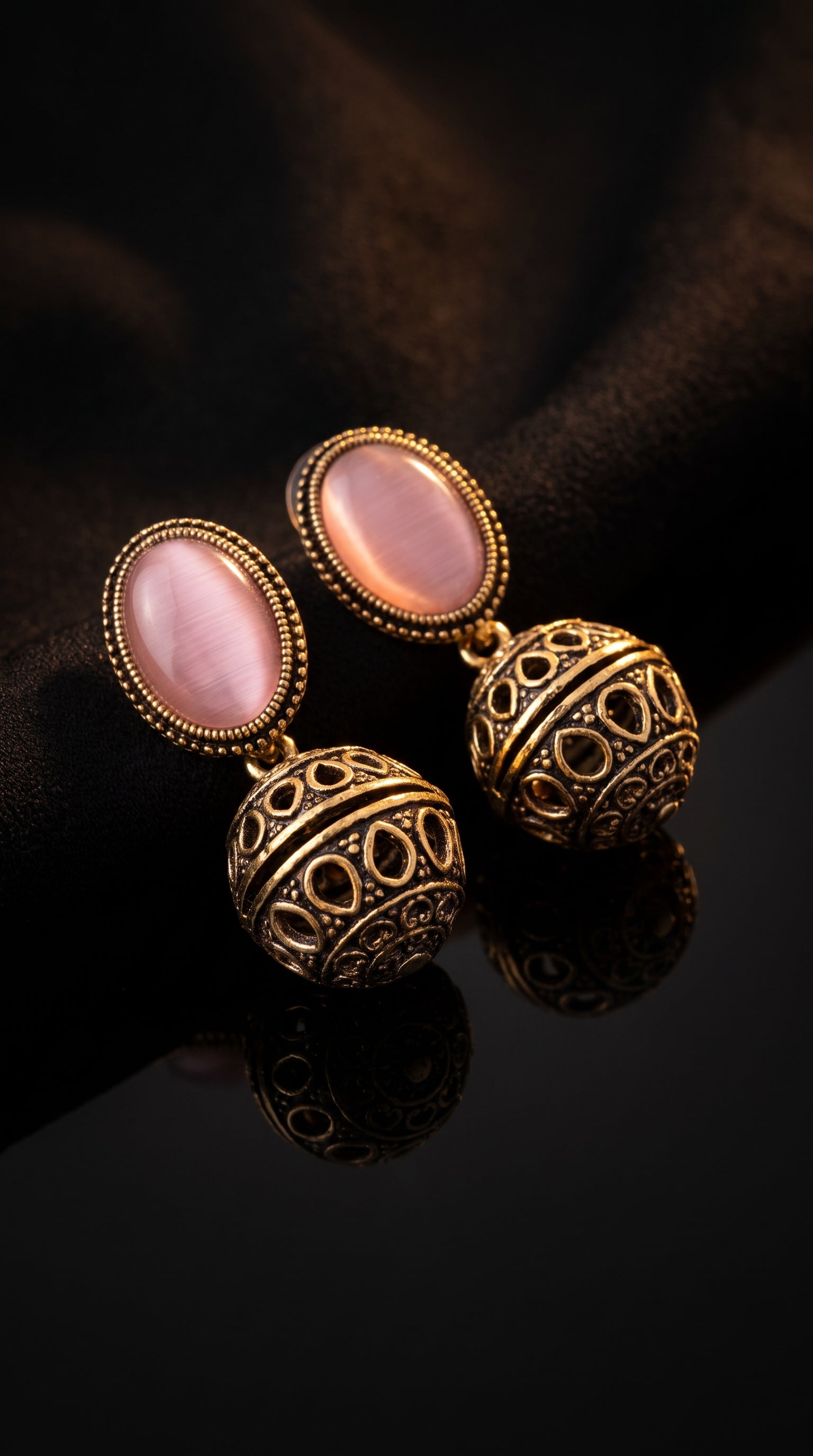 Vintage Blush Jhumki Earrings