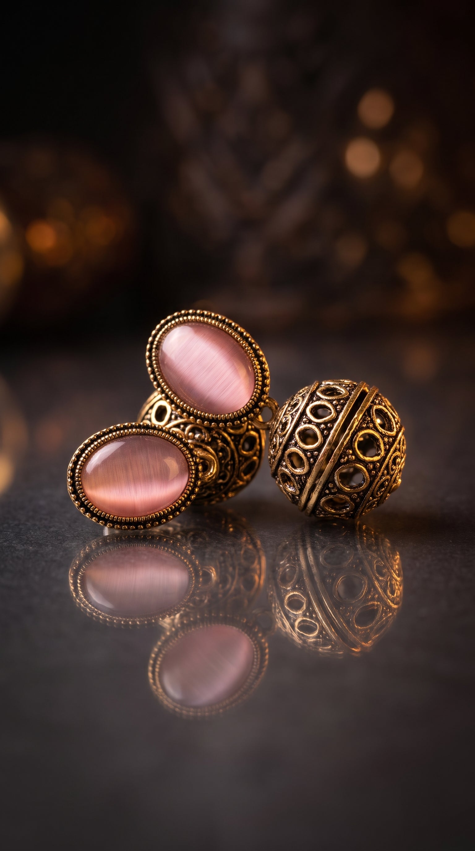 Vintage Blush Jhumki Earrings