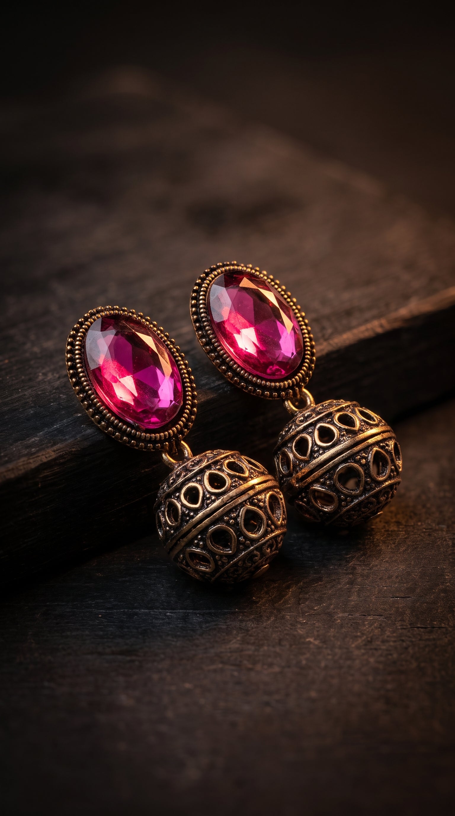 Royal Ruby Jhumki Earrings