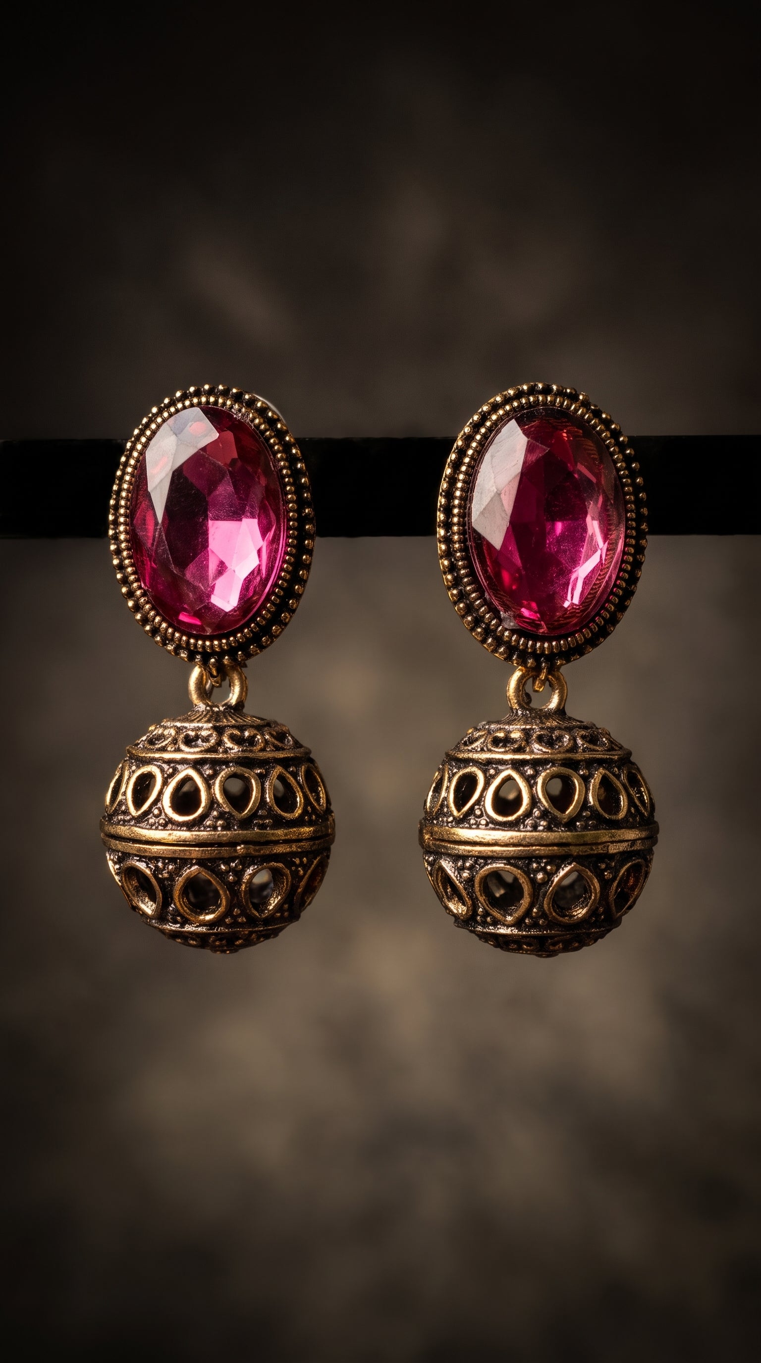 Royal Ruby Jhumki Earrings
