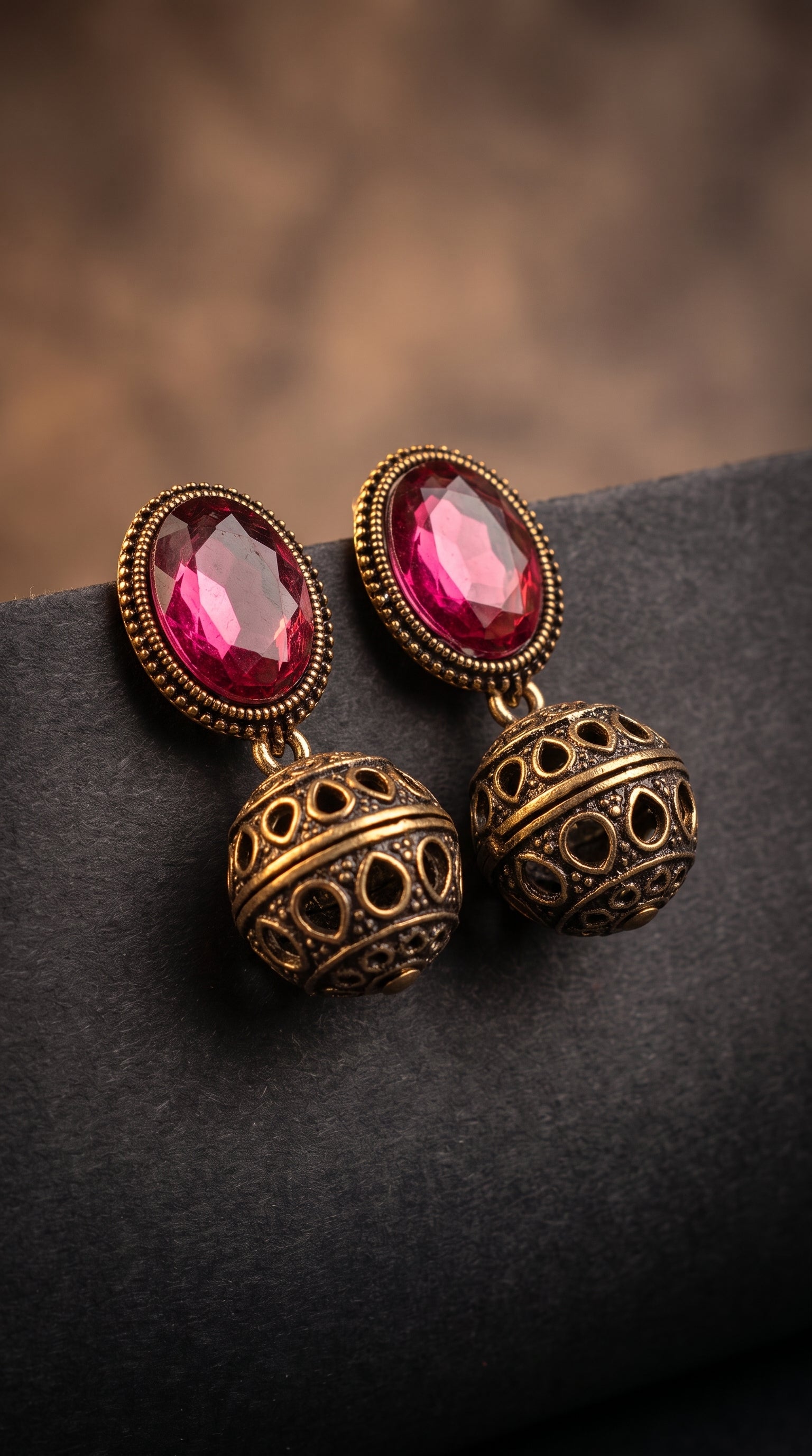 Royal Ruby Jhumki Earrings