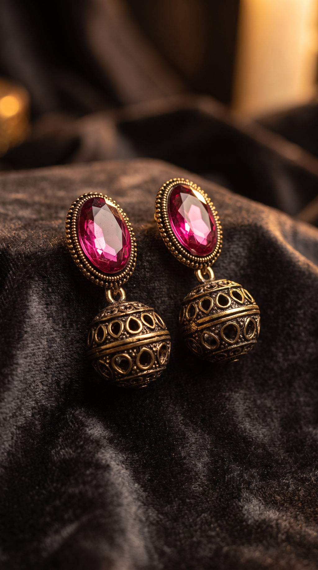 Royal Ruby Jhumki Earrings