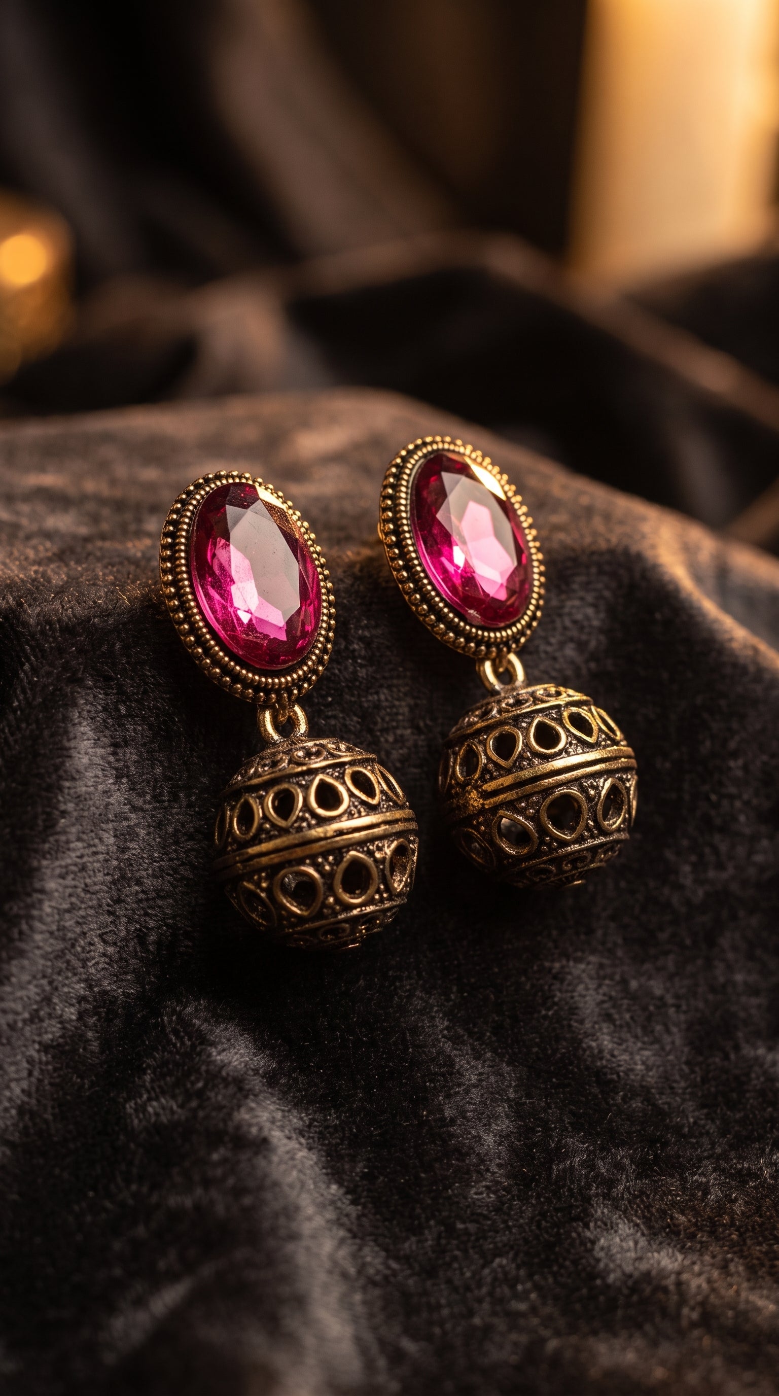 Royal Ruby Jhumki Earrings