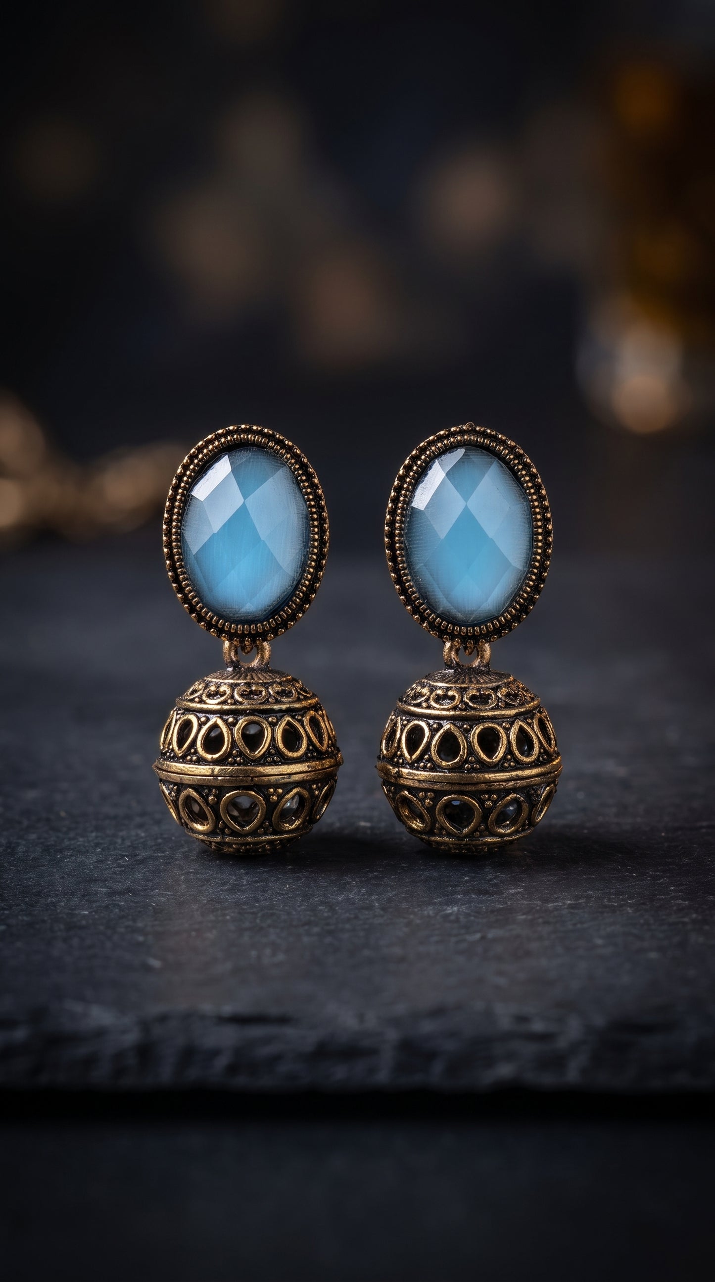 Azure Grace Jhumki Earrings