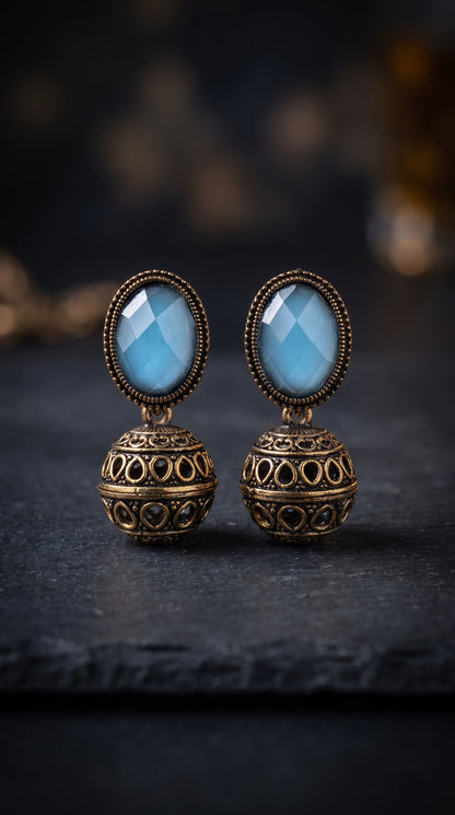 Azure Grace Jhumki Earrings