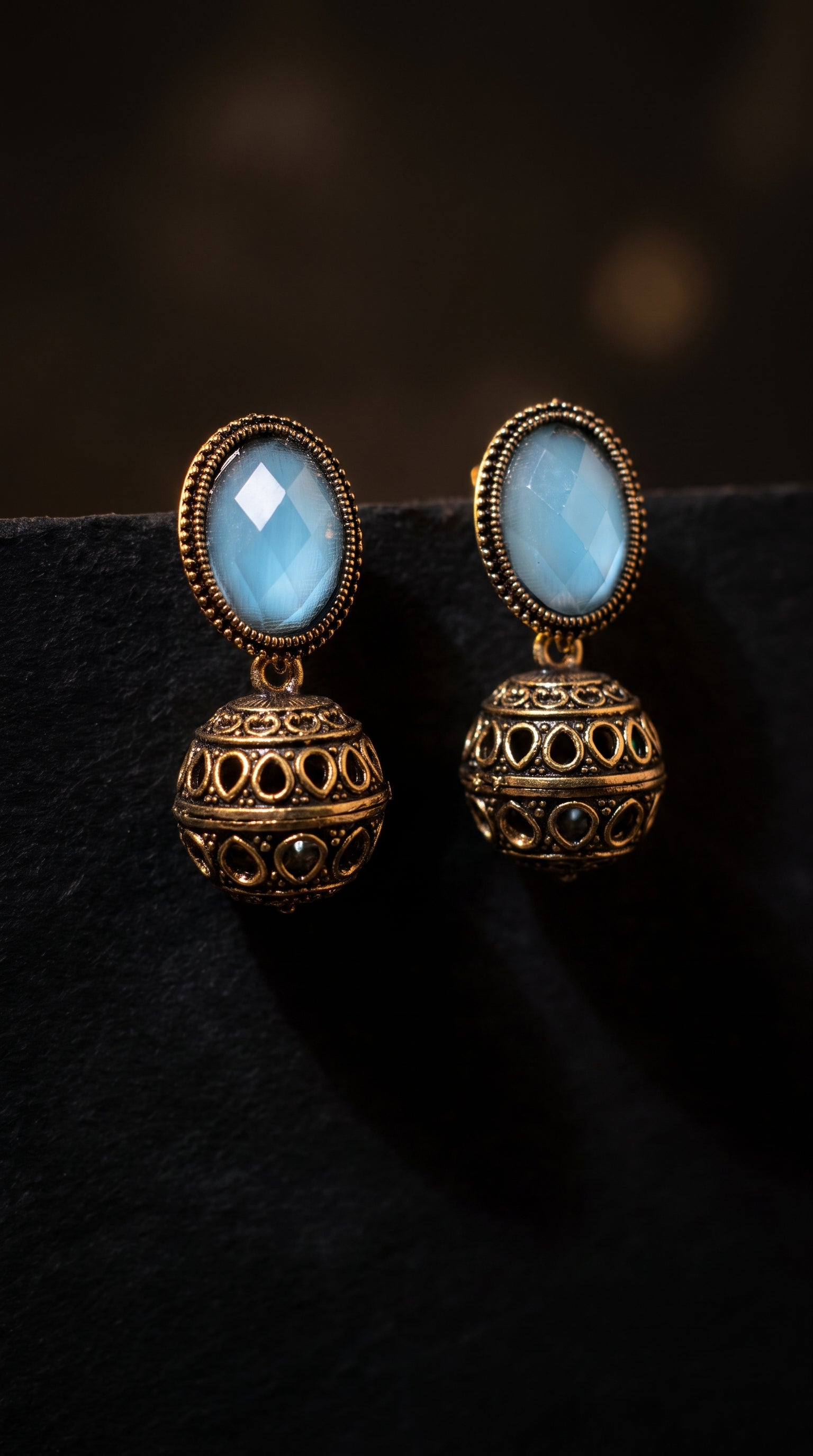 Azure Grace Jhumki Earrings