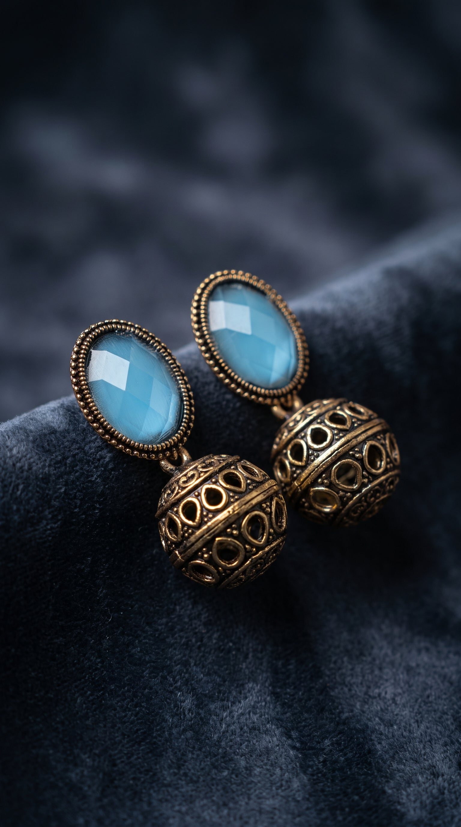 Azure Grace Jhumki Earrings