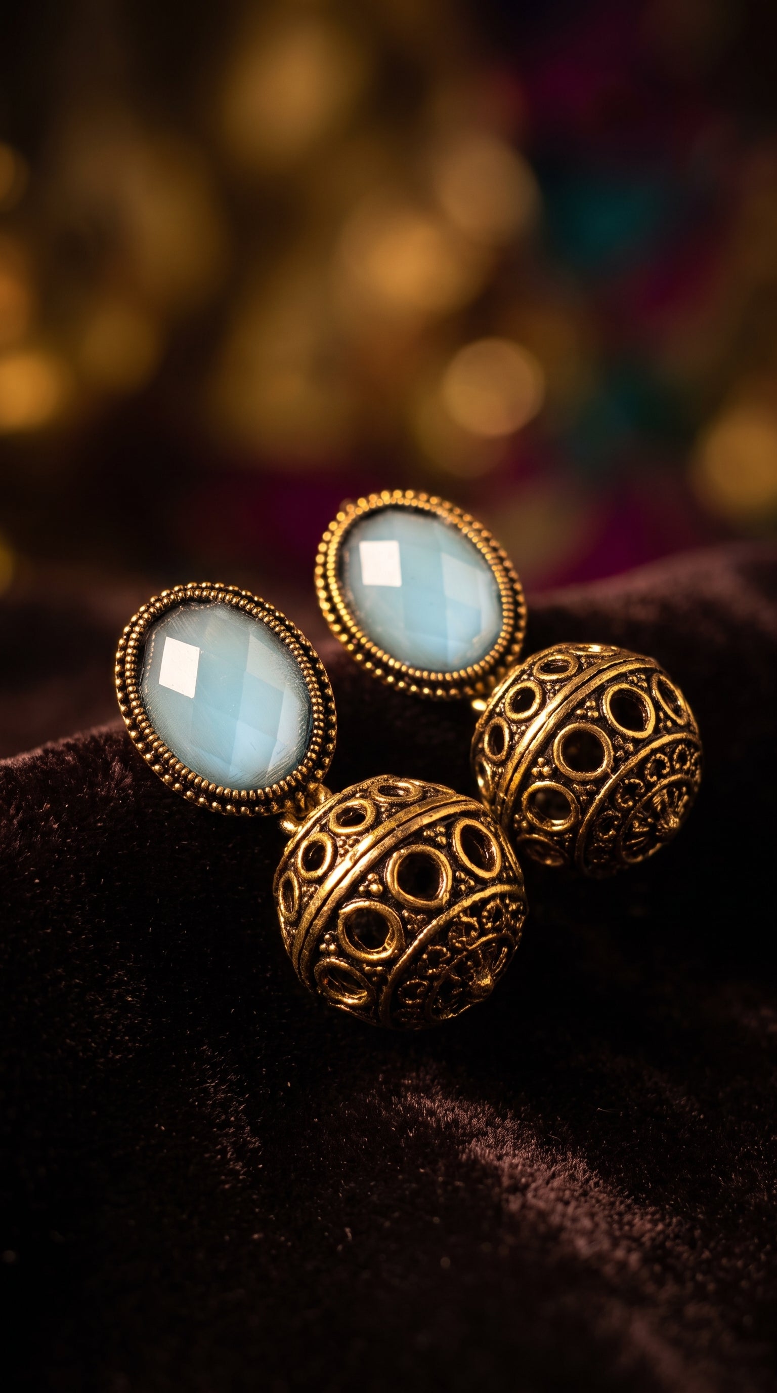 Azure Grace Jhumki Earrings