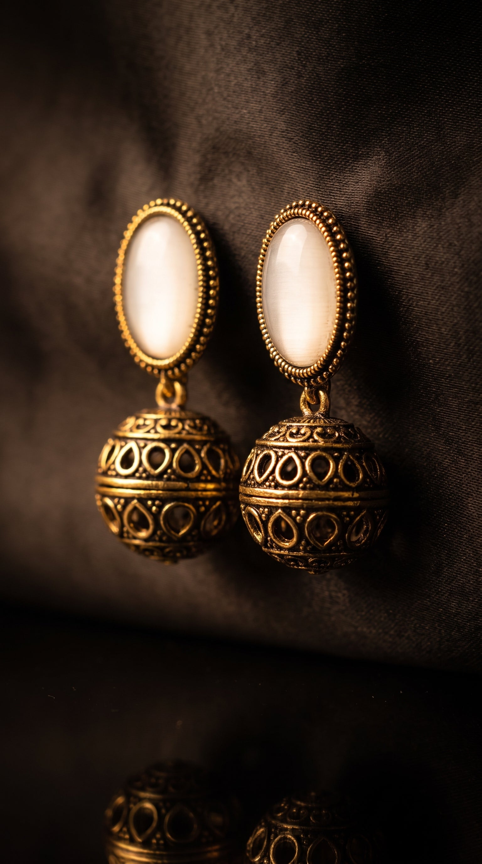Ivory Pearl Jhumki Earrings