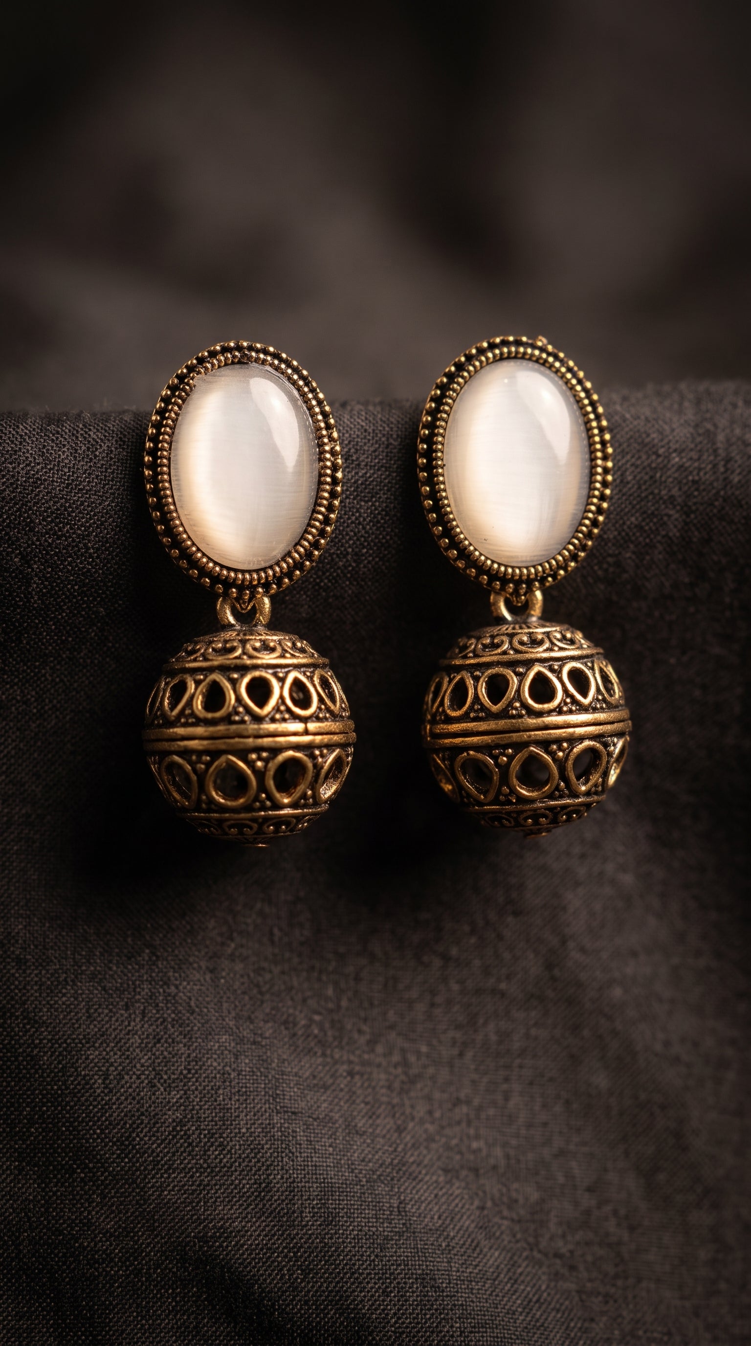 Ivory Pearl Jhumki Earrings