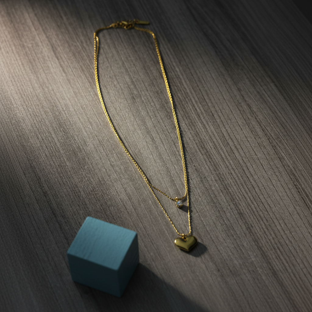 Sweet Heart Layered Necklace(ANTI TARNISH)