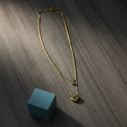 Sweet Heart Layered Necklace(ANTI TARNISH)