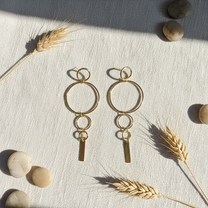 Geometric Link Drop Earrings(ANTI TARNISH)