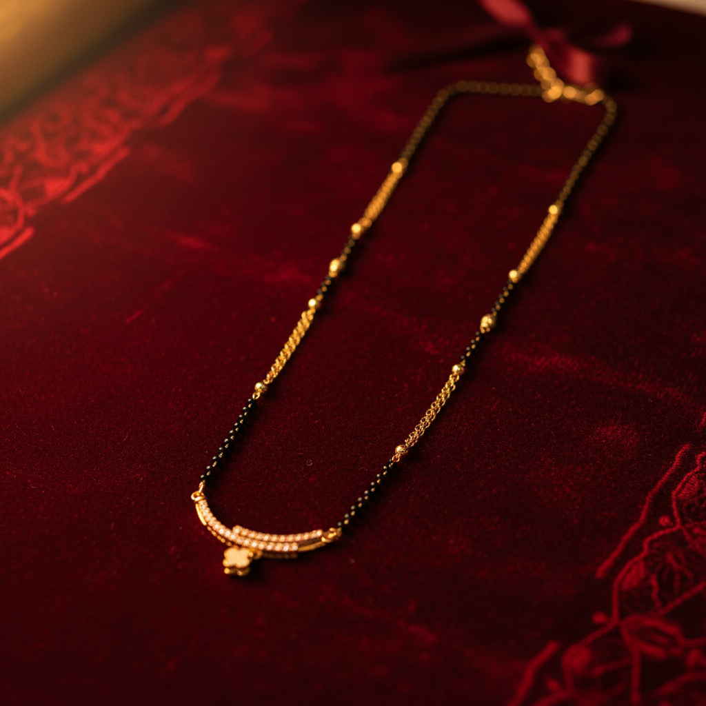 Classic Crescent Charm Mangalsutra(ANTI TARNISH)