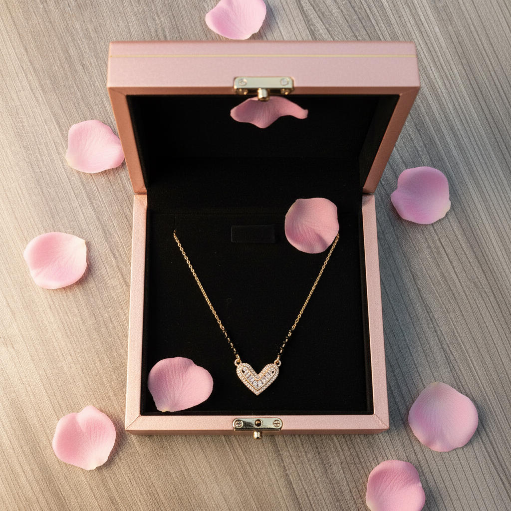 V-Shaped Crystal Mangalsutra(ANTI TARNISH)