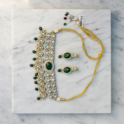 Regal Green Kundan Choker Set