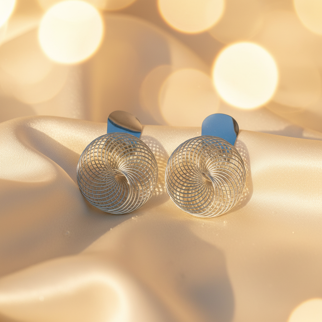 Radiant Wire-Mesh Statement Earrings
