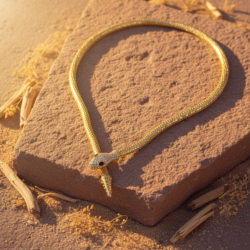 Signature Long Gold Statement Necklace
