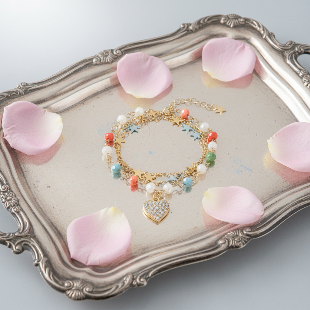 Vibrant Starry Heart Bracelet