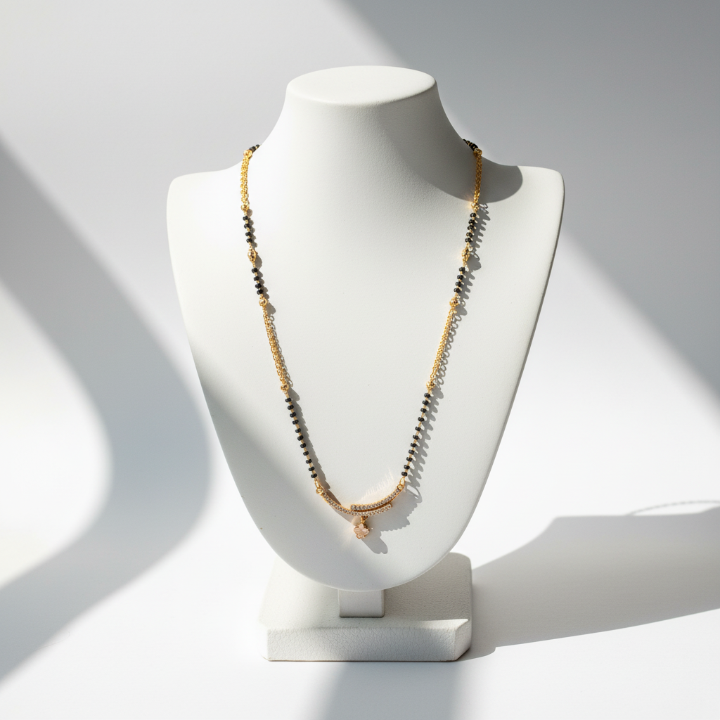 Classic Crescent Charm Mangalsutra(ANTI TARNISH)