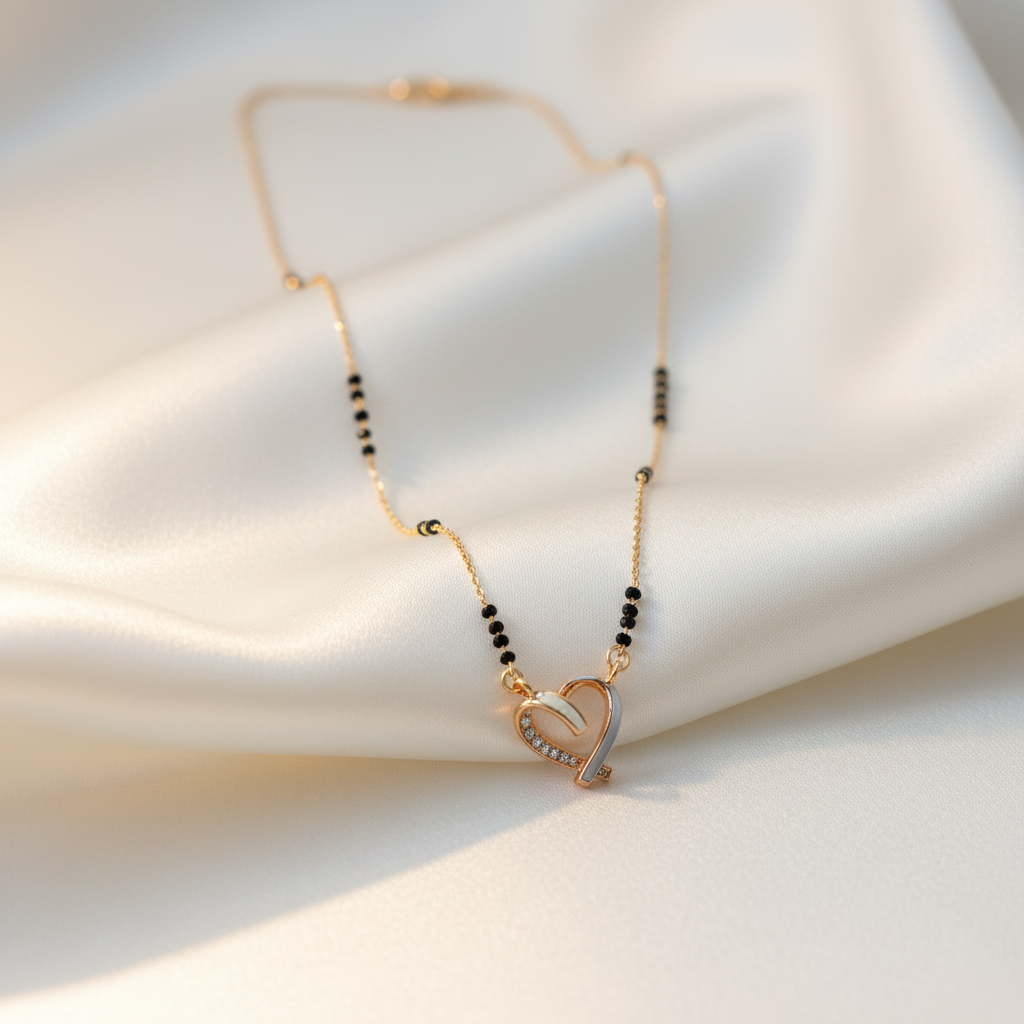 Heart-Shaped Love Mangalsutra(ANTI TARNISH)