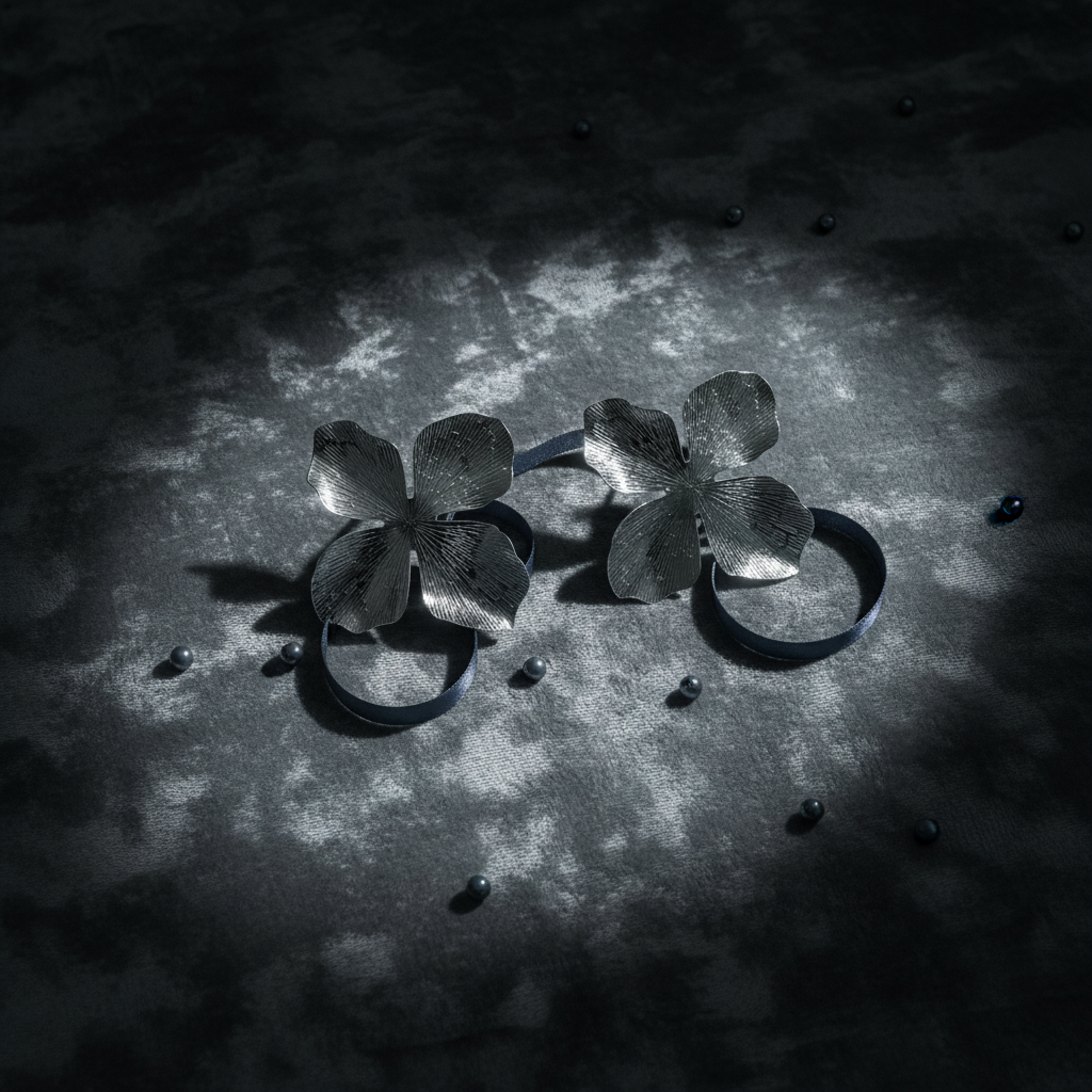 Silver Petal Statement Studs(ANTI TARNISH)