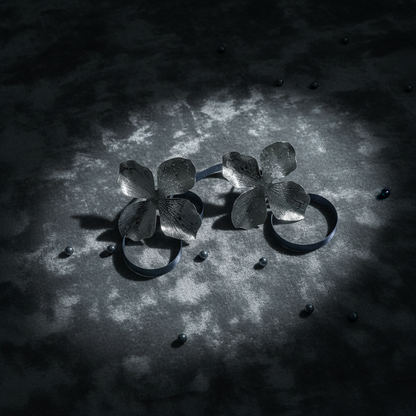 Silver Petal Statement Studs(ANTI TARNISH)