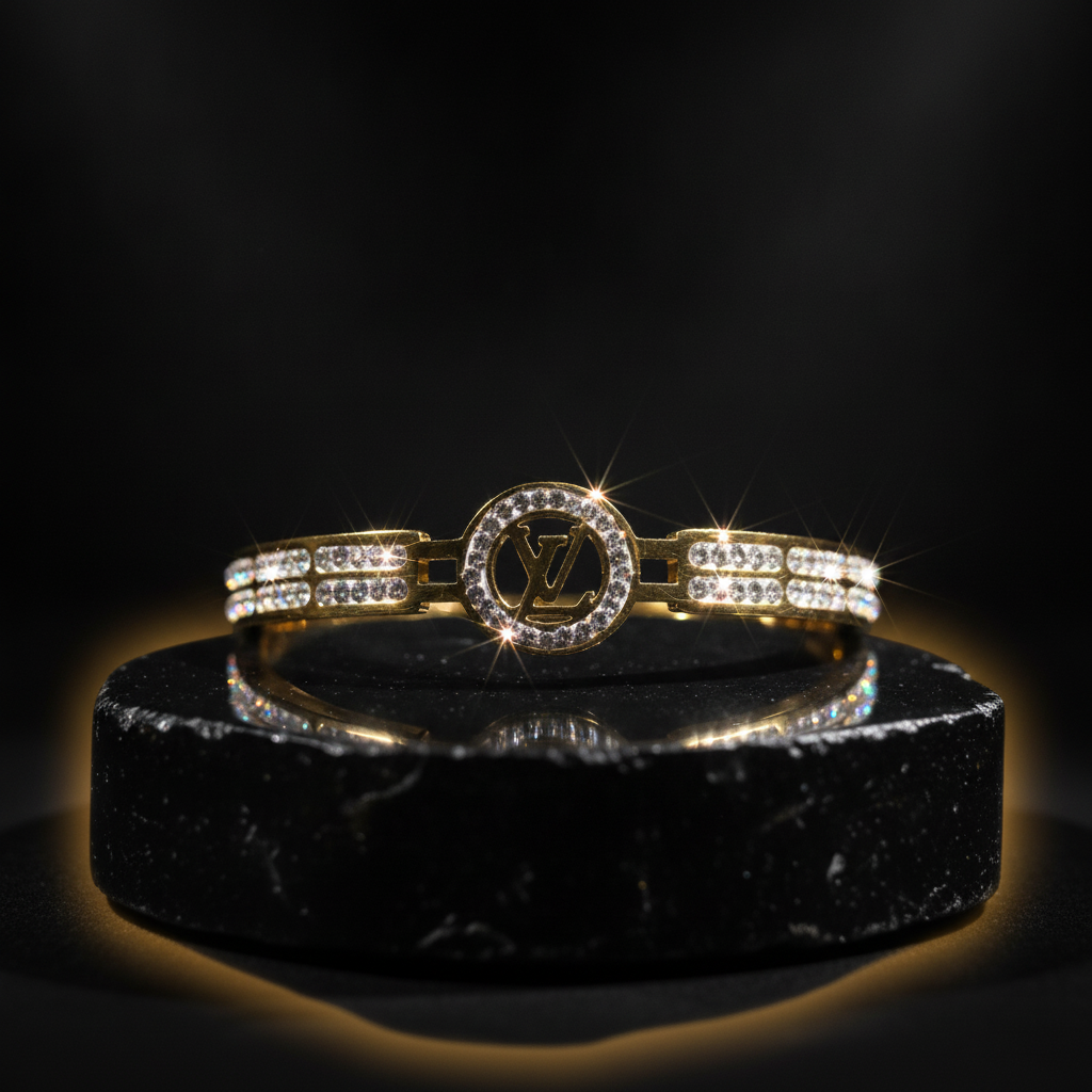 Luxury LV-Inspired Anti-Tarnish Gold Bracelet for Women | Waterproof & Premium Finish