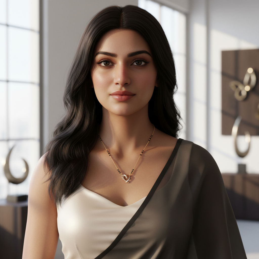 Heart-Shaped Love Mangalsutra(ANTI TARNISH)