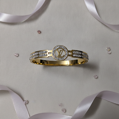 Luxury LV-Inspired Anti-Tarnish Gold Bracelet for Women | Waterproof & Premium Finish