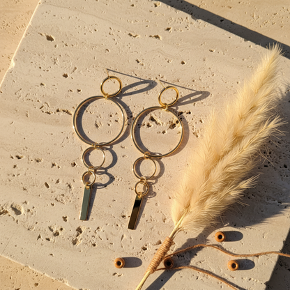 Geometric Link Drop Earrings(ANTI TARNISH)