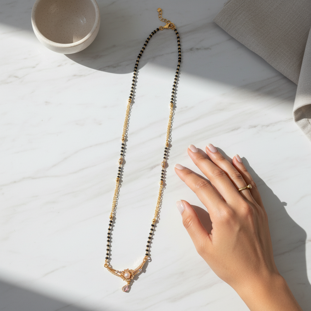 Minimalist Designer Mangalsutra(ANTI TARNISH)