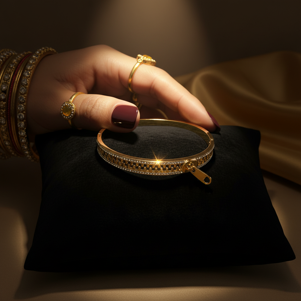 Zipper-Inspired Statement Bracelet(ANTI TARNISH)