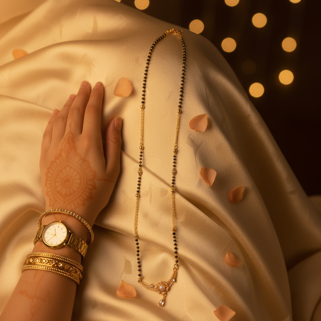 Minimalist Designer Mangalsutra(ANTI TARNISH)
