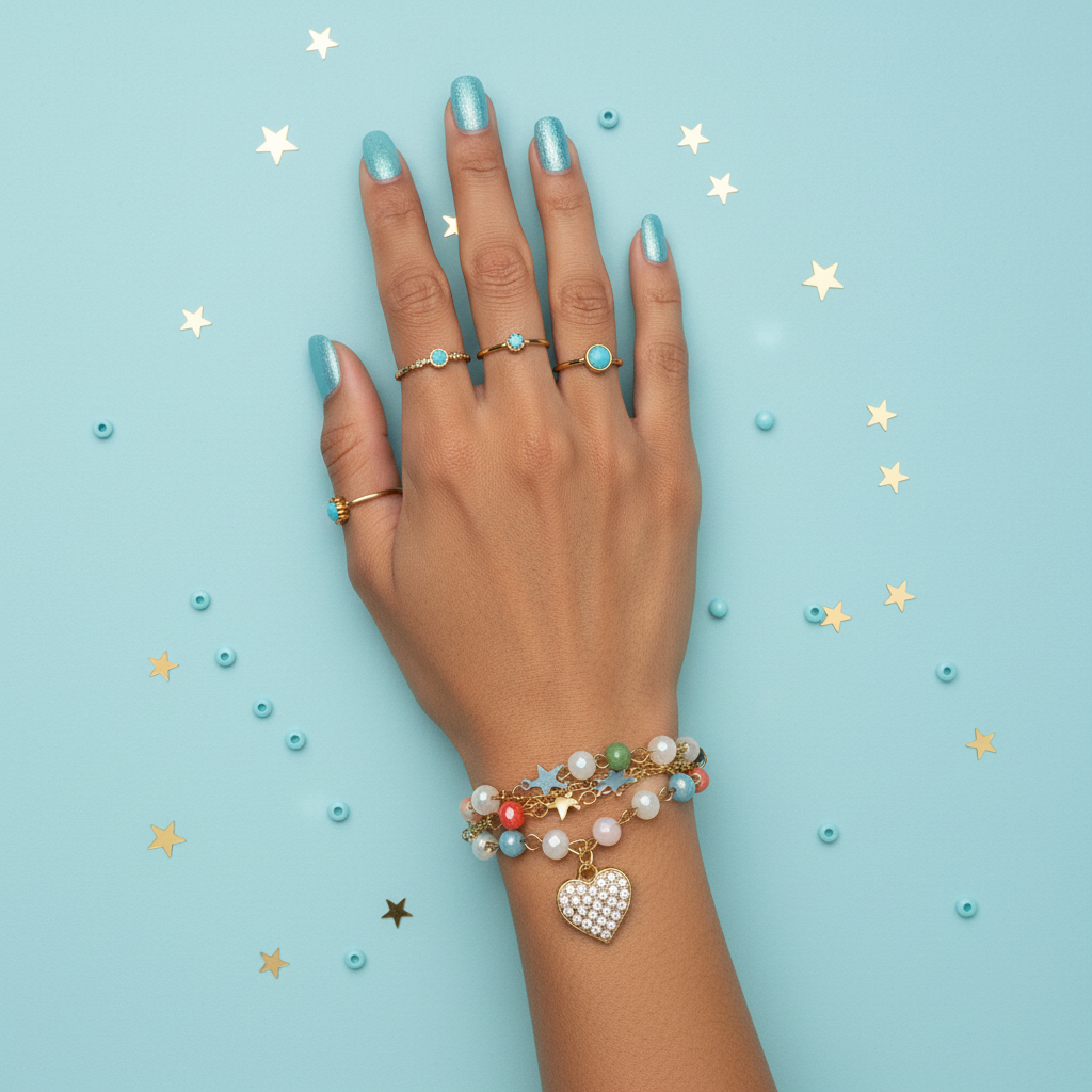 Vibrant Starry Heart Bracelet