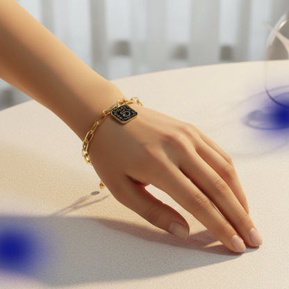 Signature Number-Charm Link Bracelet