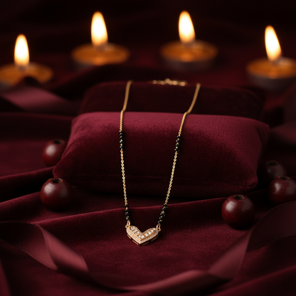 V-Shaped Crystal Mangalsutra(ANTI TARNISH)