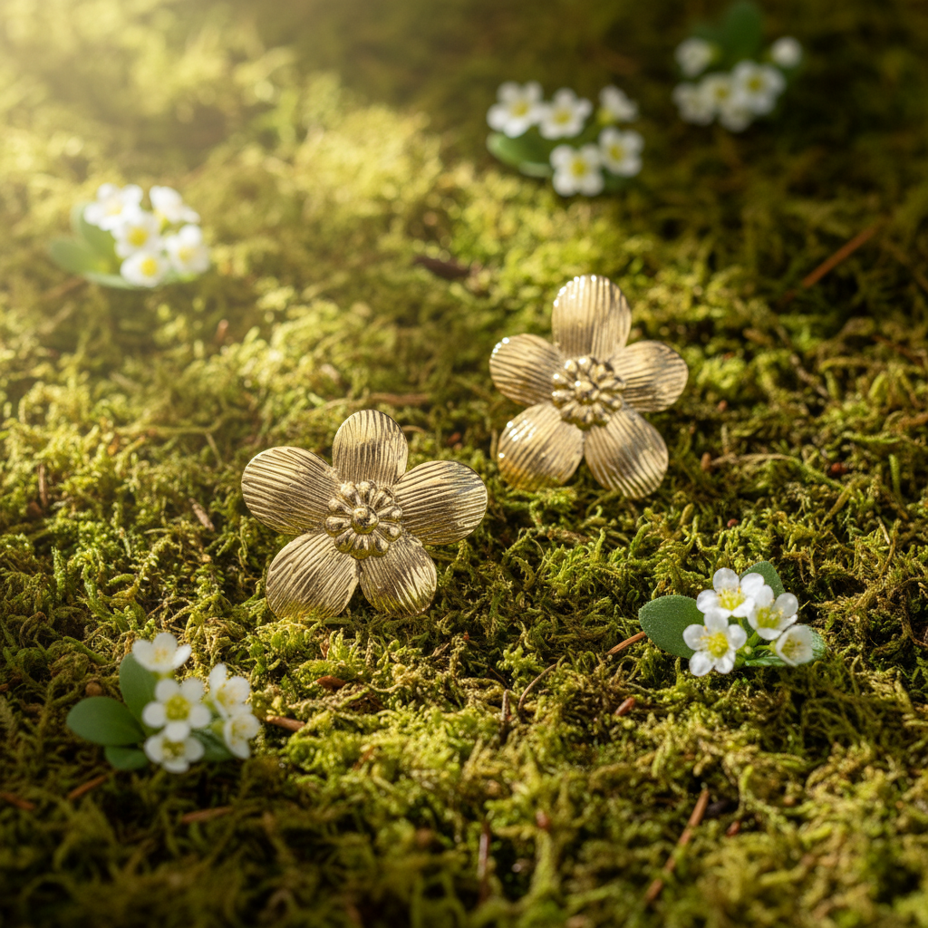 Floral Gold Studs(ANTI TARNISH)