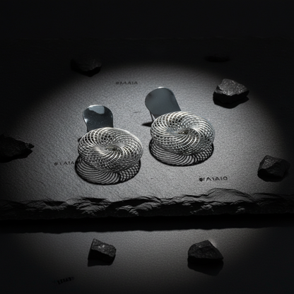 Radiant Wire-Mesh Statement Earrings