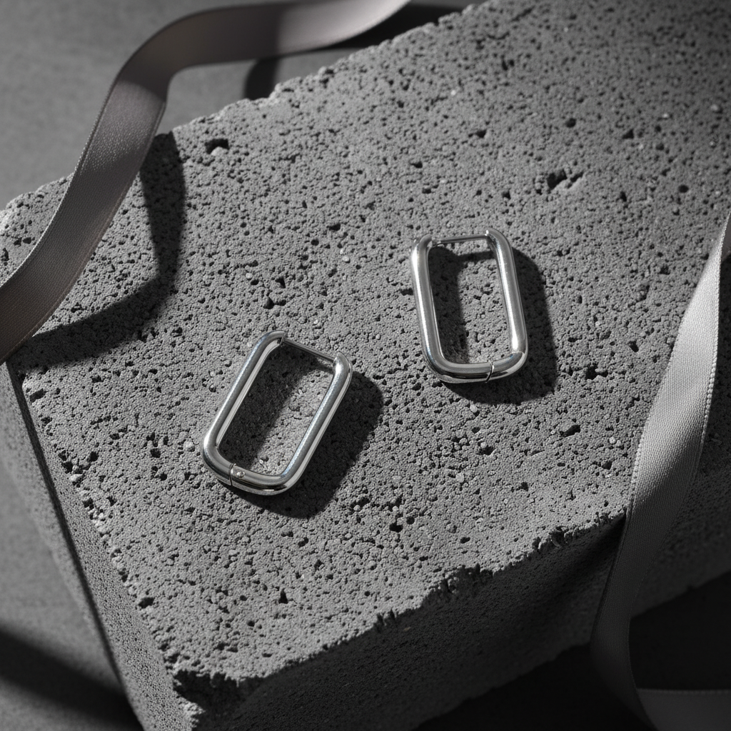 Sleek Rectangular Hoop Earrings