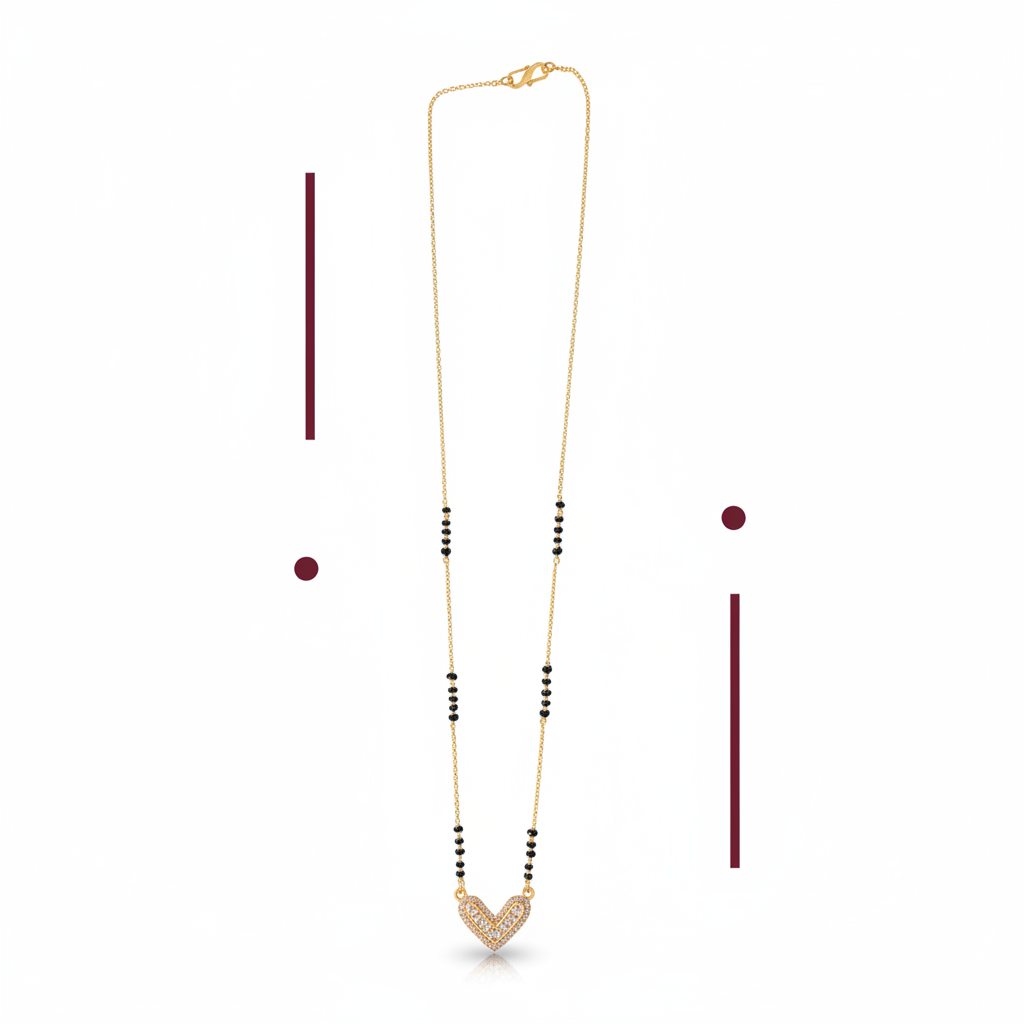 V-Shaped Crystal Mangalsutra(ANTI TARNISH)