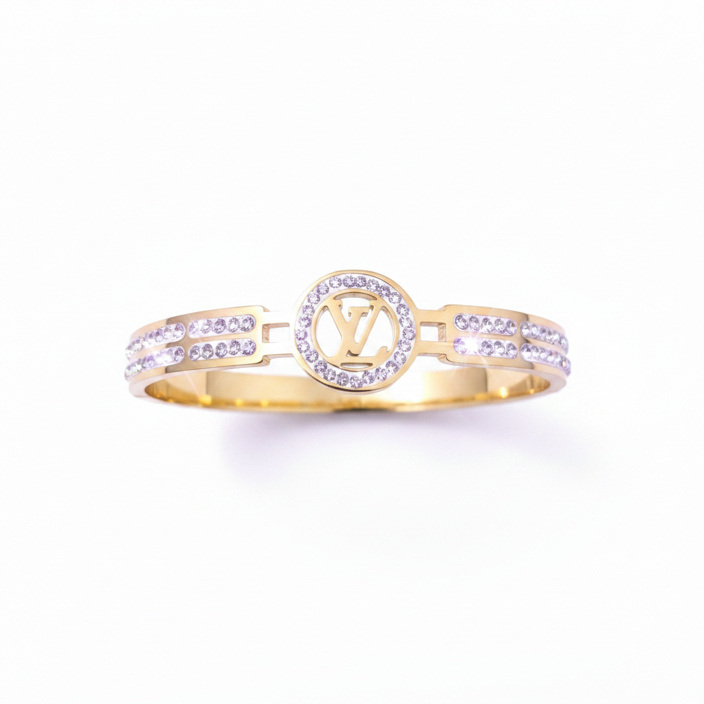 Luxury LV-Inspired Anti-Tarnish Gold Bracelet for Women | Waterproof & Premium Finish