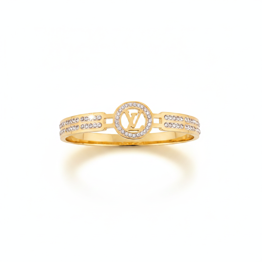 Luxury LV-Inspired Anti-Tarnish Gold Bracelet for Women | Waterproof & Premium Finish