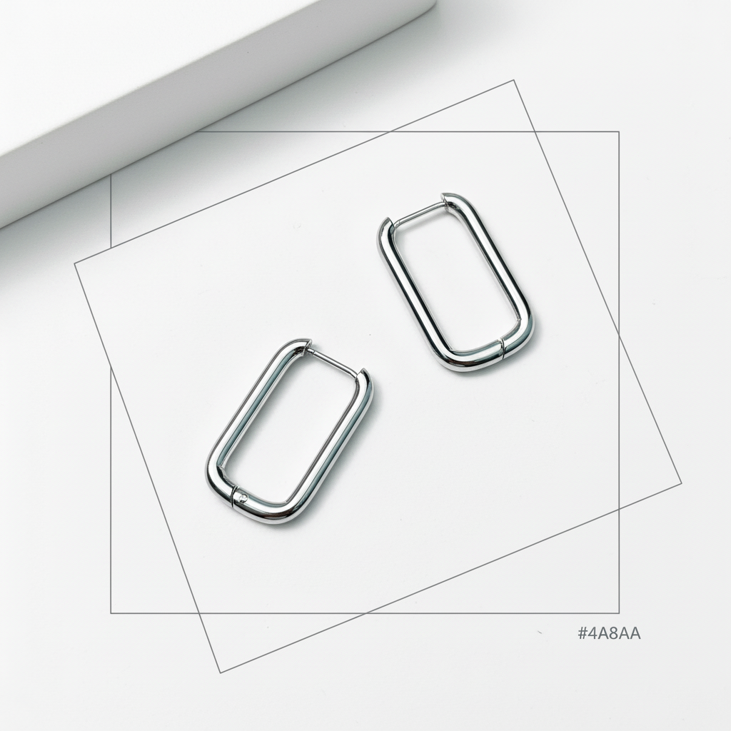 Sleek Rectangular Hoop Earrings