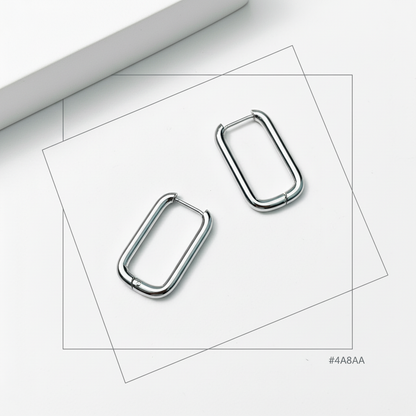 Sleek Rectangular Hoop Earrings